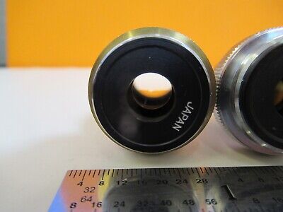 LOT 2 EA OBJECTIVE 10X 5X JAPAN OPTICS MICROSCOPE PART as pictured &A4-FT-95