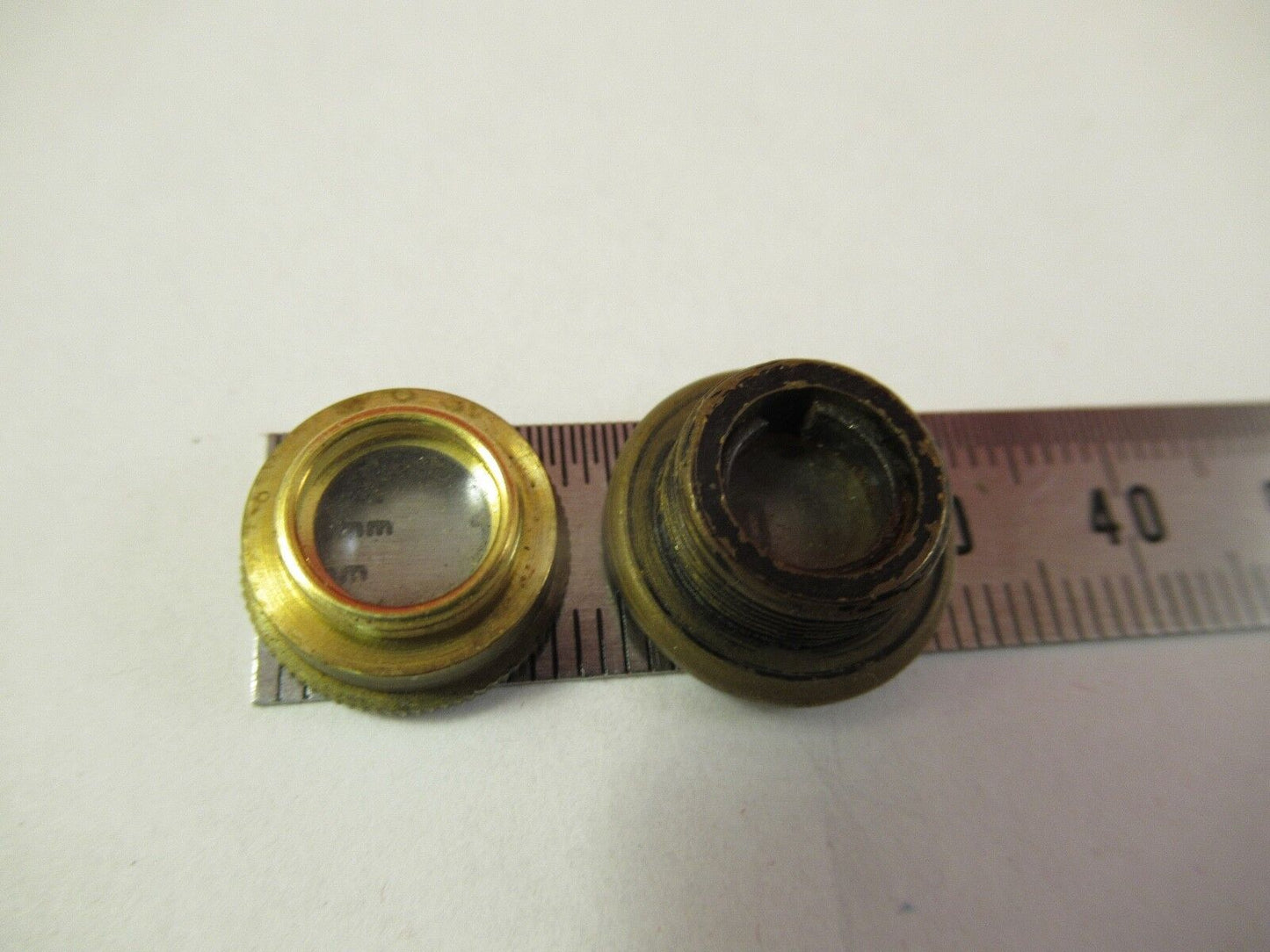 ANTIQUE NACHET FRANCE TWO OBJECTIVE LENSES MICROSCOPE PART AS PICTURED &39-A-25