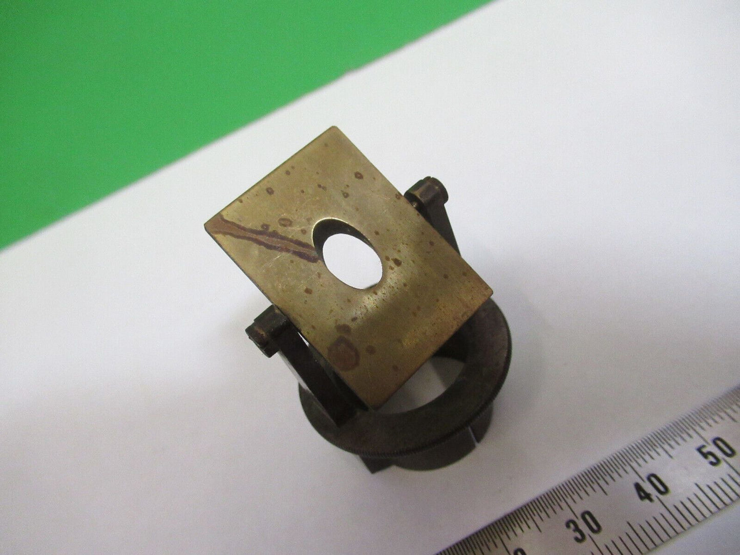 ANTIQUE BRASS MIRROR SPLITTER HOLDER UNKNOWN MICROSCOPE PART AS PICTURED Z6-A-12