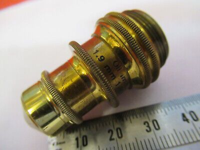 ANTIQUE BRASS BAUSCH LOMB OBJECTIVE 1.9mm MICROSCOPE PART AS PICTURED #F6-B-91