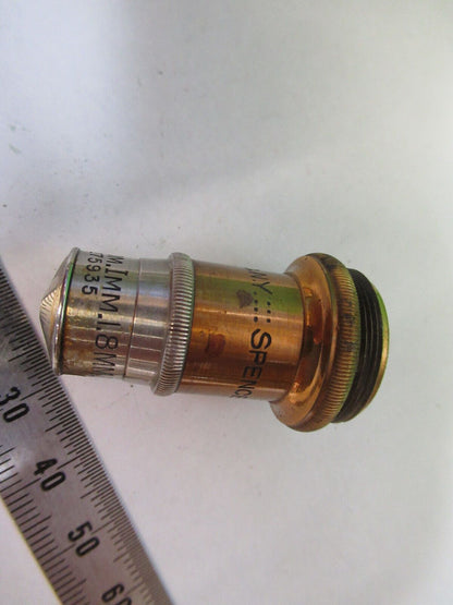 ANTIQUE BRASS SPENCER 95X OBJECTIVE LENS MICROSCOPE PART AS PIC &P4-B-100