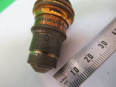 ANTIQUE BAUSCH LOMB BRASS 1.9mm OBJECTIVE MICROSCOPE PART AS PICTURED &Z1-A-30