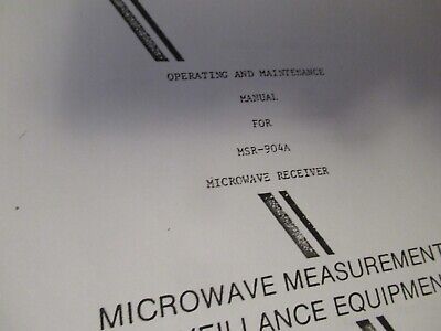 VINTAGE HANDBUCH MICROTEL MSR-904A MIKROWELLENEMPFÄNGER BETRIEBSBEREIT WIE ABGEBILDET &amp;BLI