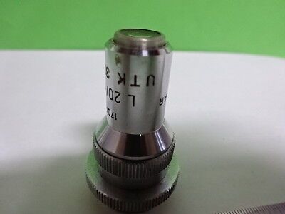 MICROSCOPE PART OBJECTIVE LEITZ GERMANY UTK L20 + IRIS OPTICS AS IS #AF-82