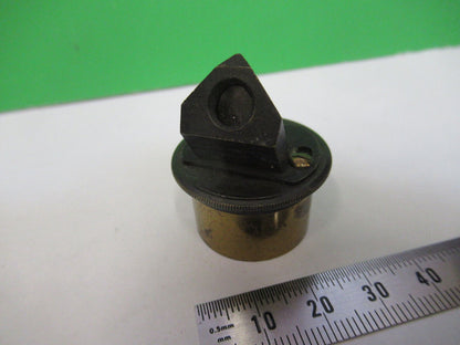 ANTIQUE BRASS EYEPIECE PRISM LENS RARE MICROSCOPE PART AS PICTURED &R6-A-07