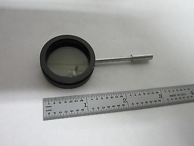 OPTICAL MICROSCOPE PART POLARIZER [BURNT SPOT in middle] OPTICS AS IS BIN#N7-27