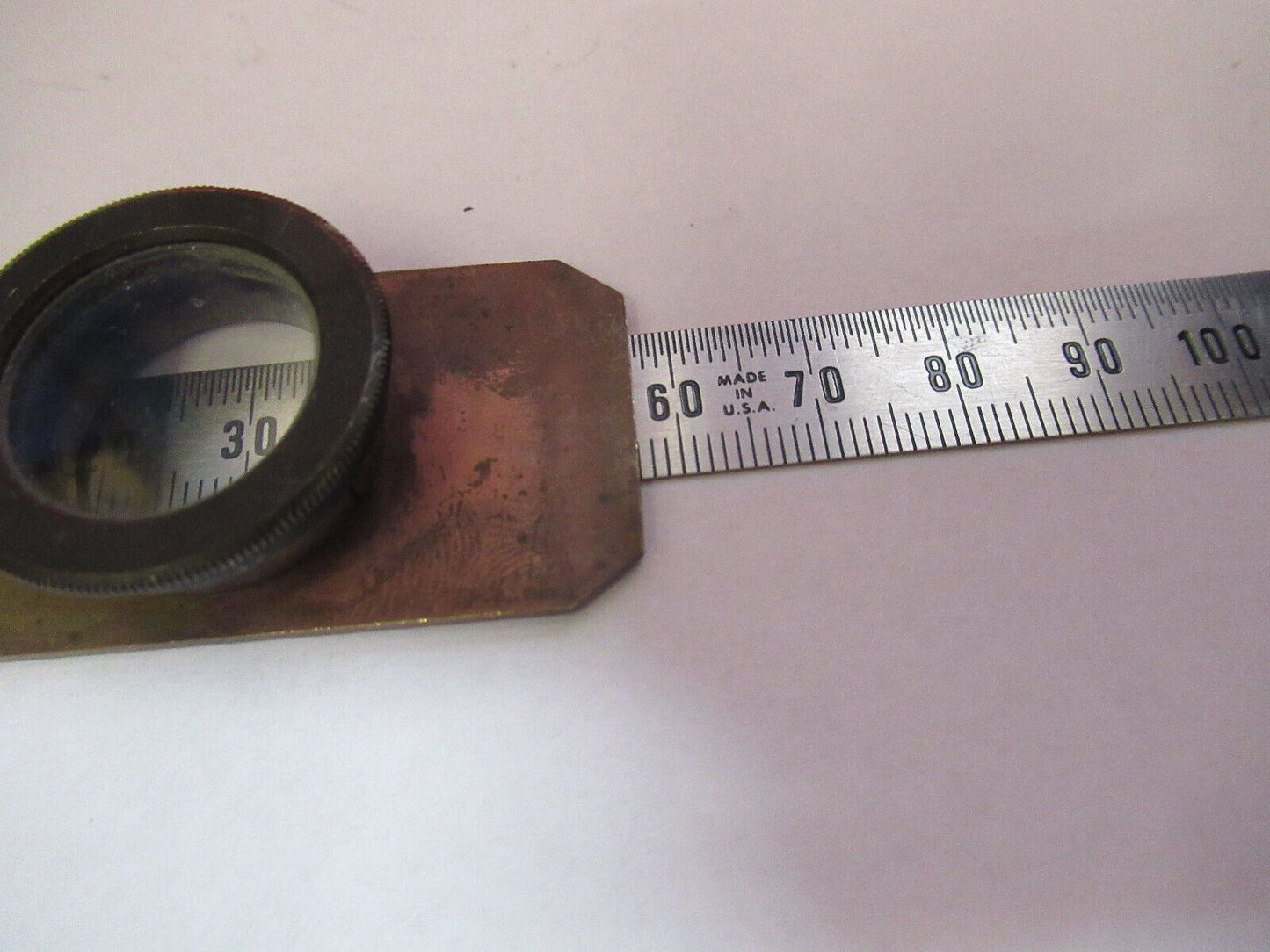 ANTIQUE BRASS COMPRESSORIUM  SLIDE UK MICROSCOPE PART AS PICTURED &S9-A-52