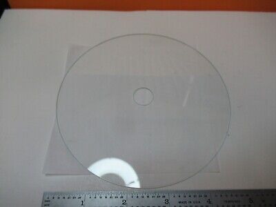 LARGE OPTICAL GLASS DISC HOLED MIL SPEC RARE OPTICS AS PICTURED &FT-5-59