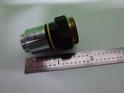 MICROSCOPE PART OBJECTIVE PLAN 20X OLYMPUS JAPAN OPTICS AS IS BIN#K1-M-16