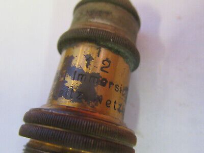 ANTIQUE BRASS LEITZ GERMANY OBJECTIVE "2" MICROSCOPE PART AS PICTURED F6-B-110