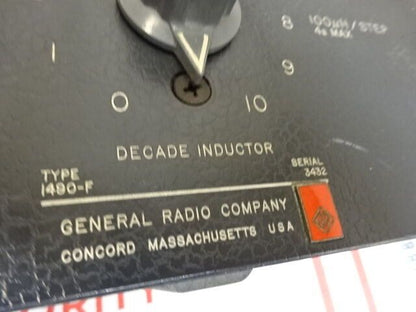 DECADE INDUCTOR GENERAL RADIO 1490-F  broken lead , working,  sold AS IS #TD-2