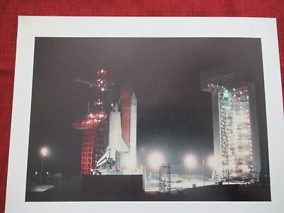 COLLECTABLE PRINT SPACE SHUTTLE LAUNCH PAD NIGHT NASA VINTAGE REPRODUCTION &BLI