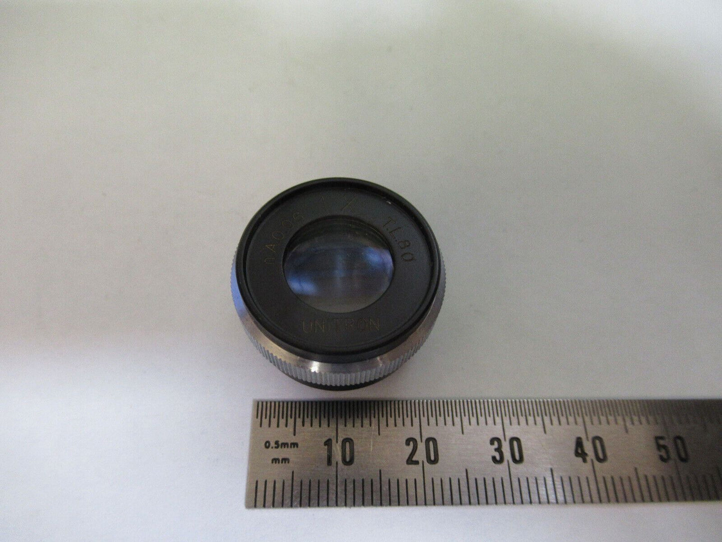 UNITRON JAPAN OBJECTIVE 1X + IRIS   LENS MICROSCOPE PART AS PICTURED Q7-A-45