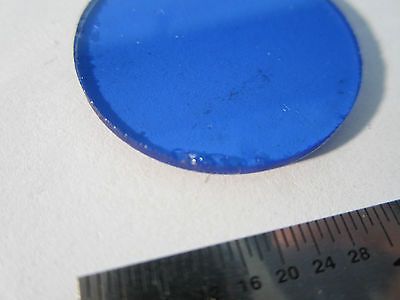 OPTICAL MICROSCOPE PART BLUE FILTER OPTICS BIN#24-53-1 chipped on edge