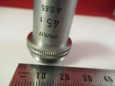 LEITZ GERMANY MICROSCOPE PART OBJECTIVE LENS 45X /170 OPTICS AS PICTURED 8-A-27