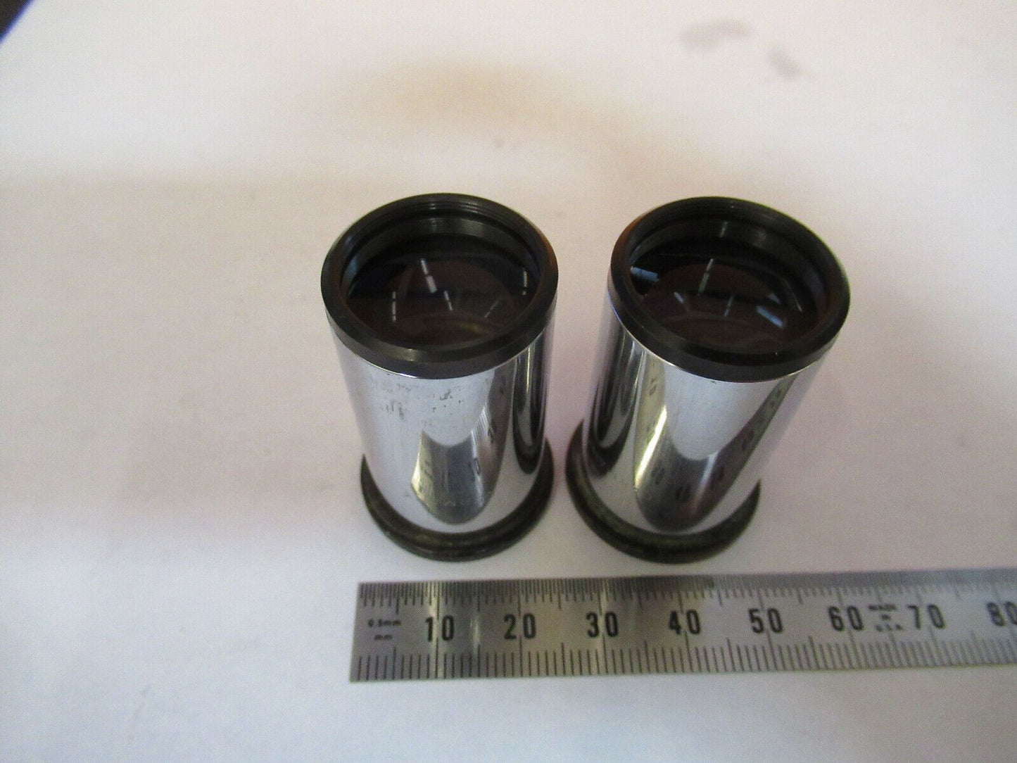 ANTIQUE ERNST LEITZ EYEPIECE 10X PAIR MICROSCOPE PART AS PICTURED &P9-A-18