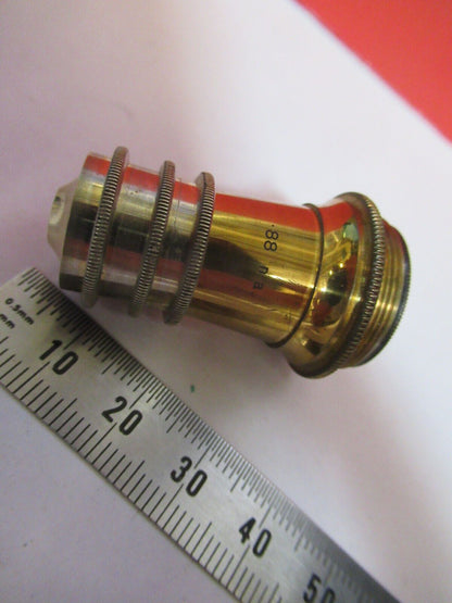 ANTIQUE  BRASS WATSON LONDON OBJECTIVE 1/8 MICROSCOPE PART AS PICTURED G4-A-100