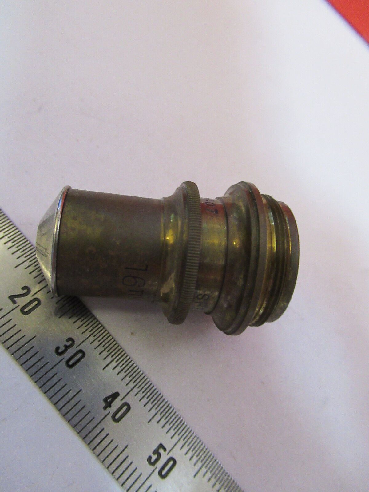 ANTIQUE BRASS SPENCER 16mm OBJECTIVE MICROSCOPE PART AS PICTURED &H9-B-38