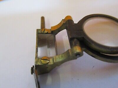 ANTIQUE BRASS LENS + PRISM ASSEMBLY RARE MICROSCOPE PART AS PICTURED &7B-B-31