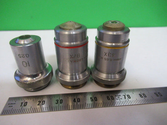 LOT 3 EA BAUSCH LOMB KYOWA OBJECTIVES MICROSCOPE PART AS PICTURED w9-a-47