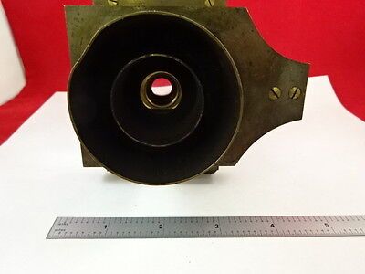 ANTIQUE BRASS RARE MICROSCOPE PART LENS TUBUS STAGE OPTICS #L9-B1-3