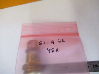 OBJECTIVE ANTIQUE BRASS LEITZ 45X OPTICS MICROSCOPE PART AS PICTURED &G1-A-76