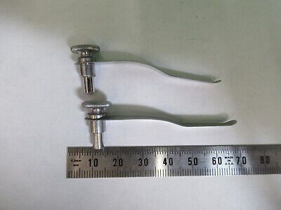 ANTIQUE CLIPS PAIR AO SPENCER MICROSCOPE PART AS PICTURED &Q9-A-110