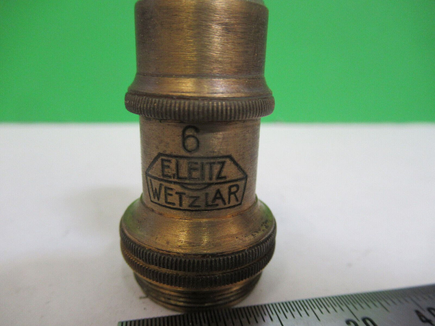 ANTIQUE BRASS LEITZ OBJECTIVE "6" 45X MICROSCOPE PART AS PICTURED 12-DT-FD-16