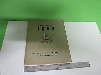 US NAVY BROSCHÜRE IRAK INFORMATIONEN 1943 SAMMLBARER WIE BESEHEN BIN#25-14-12