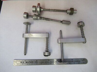 BAUSCH LOMB SET CLIPS CLAMPS ASSORTED MICROSCOPE PART AS PICTURED &B9-FT-25