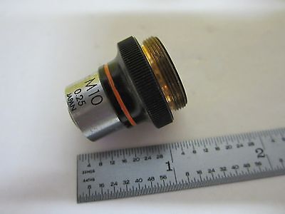 MICROSCOPE PART OBJECTIVE OLYMPUS M10 OPTICS AS IS BIN#U1-46