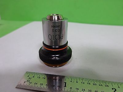 MICROSCOPE PART OBJECTIVE OLYMPUS JAPAN PO10 POL 10X OPTICS AS IS BIN#Y5-K-08