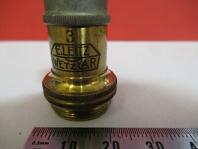 ANTIQUE ERNST LEITZ BRASS OBJECTIVE 10X MICROSCOPE PART AS PICTURED &B1-B-21