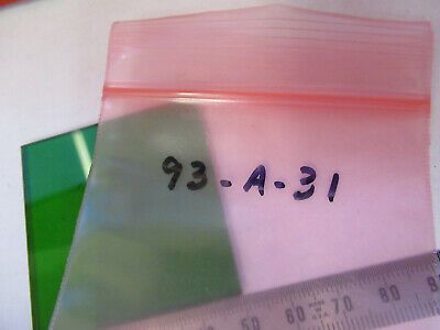 OPTICAL GLASS FILTER GREEN MICROSCOPE PART OPTICS AS PICTURED #93-A-31