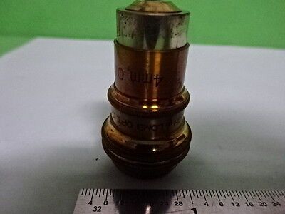 MICROSCOPE PART VINTAGE BRASS OBJECTIVE BAUSCH LOMB 43X 4mm OPTICS AS IS B2-M-10