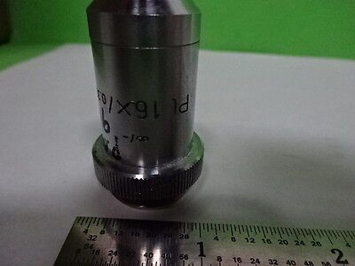 MICROSCOPE PART OBJECTIVE LEITZ WEZLAR GERMANY PL 16X INFINI OPTICS AS IS #AE-14