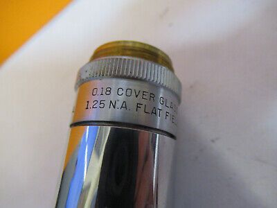 INDUSTRIAL LENS BAUSCH LOMB OBJECTIVE 100X MICROSCOPE PART AS PICTURED #P4-B-37