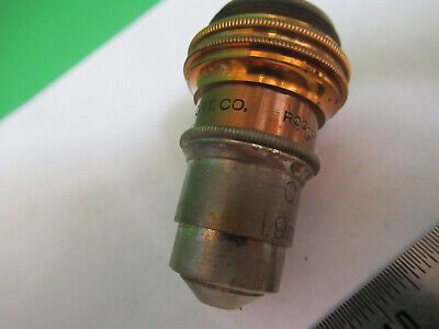 ANTIQUE BRASS BAUSCH LOMB OBJECTIVE MICROSCOPE PART AS PICTURED &Q9-A-116