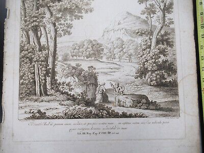 ANTIQUE ETCHING ITALIA ROME CIRCA 1810 GASPARD DUGHET PIETRO PARBONI AS PICTURED