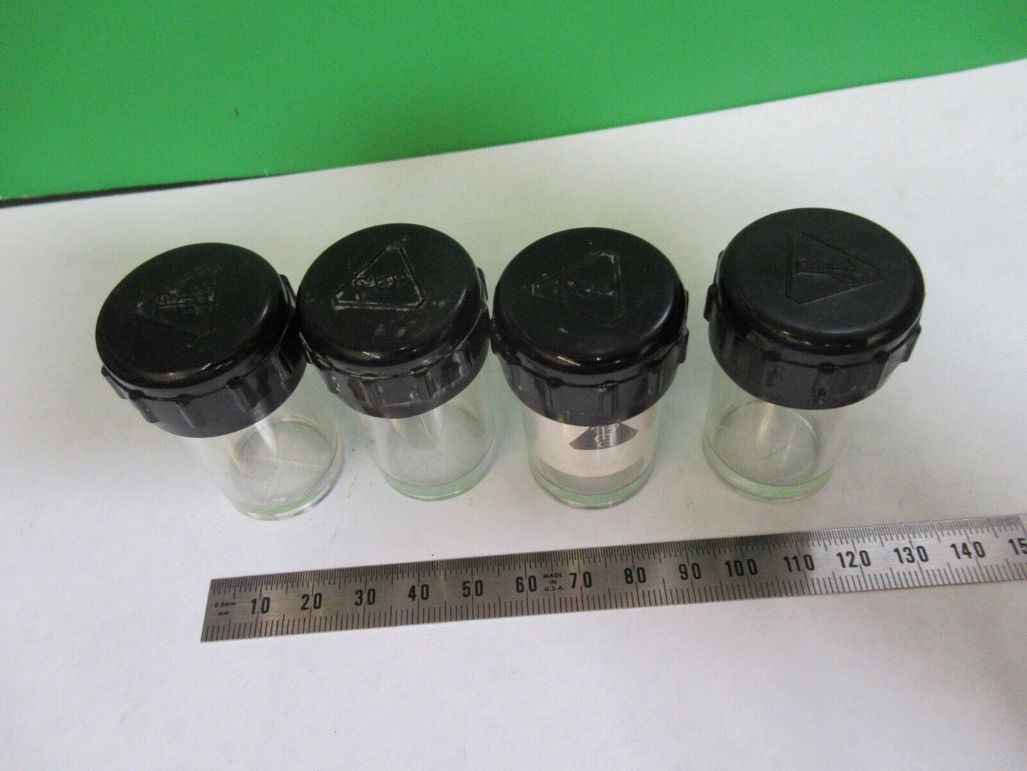 BAUSCH LOMB LOT PLASTIC OBJECTIVE CANS MICROSCOPE PART AS PICTURED G7-A-36