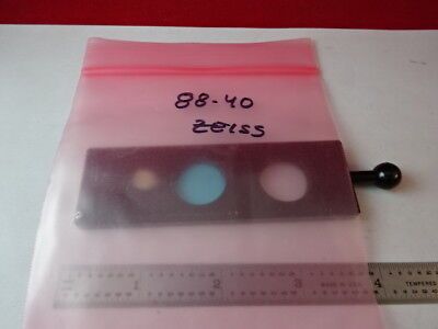 MICROSCOPE PART ZEISS GERMANY IM405 FILTER SLIDE BLUE OPTICS AS IS #88-40