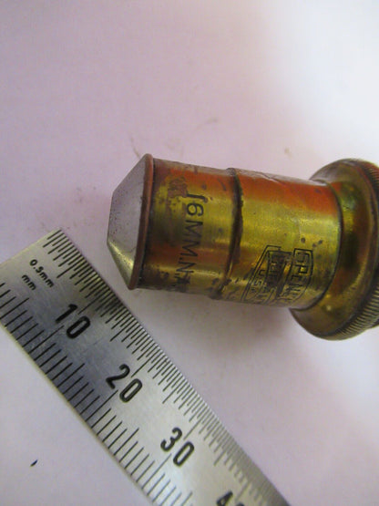 ANTIQUE BRASS SPENCER 16mm OBJECTIVE MICROSCOPE PART AS PICTURED &S9-A-58