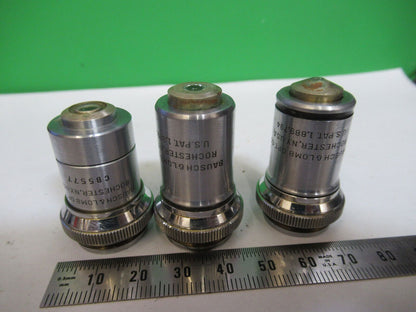 BAUSCH LOMB OBJECTIVE LOT 3 EA OPTICS MICROSCOPE PART AS PICTURED &H9-A-69