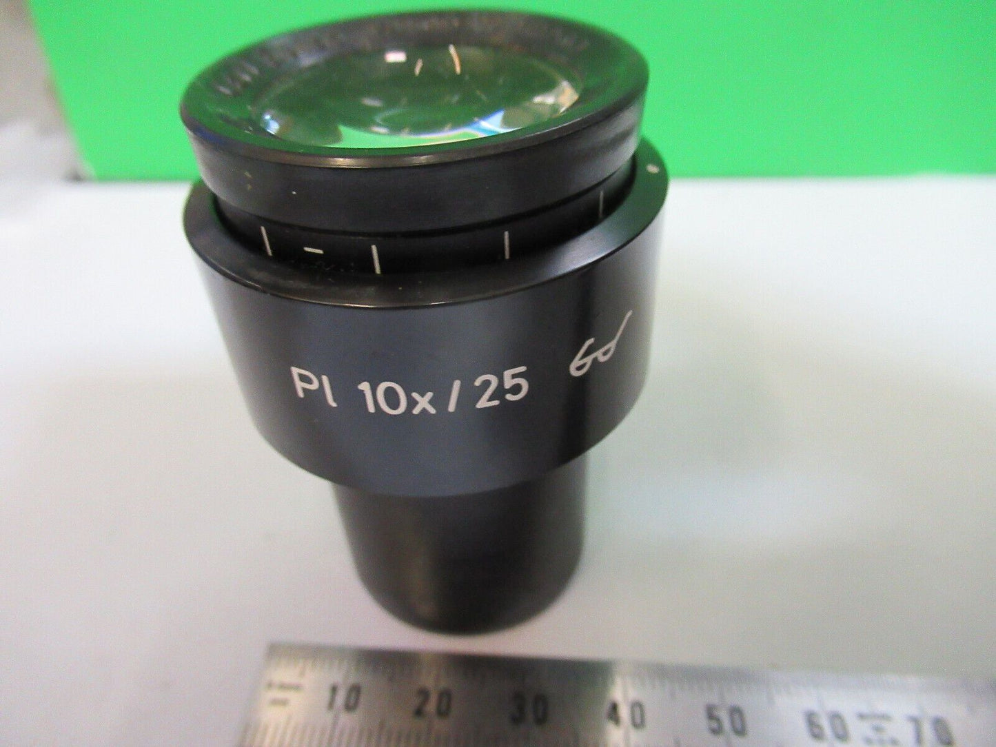 MICROSCOPE PART ZEISS EYEPIECE OCULAR 444034 PL 10X/25 LENS AS PICTURED &P2-B-51