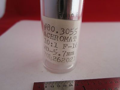 MICROSCOPE PART OBJECTIVE GERMANY ACHROMAT OPTICS 10X  BIN #7C