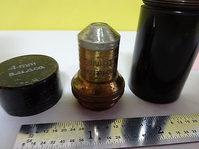 MICROSCOPE PART ANTIQUE OBJECTIVE BRASS BAUSCH LOMB OPTICS AS IS BIN#X3-43