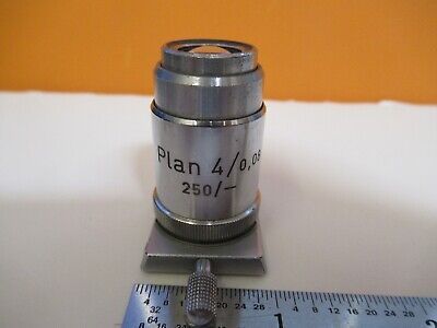 REICHERT AUSTRIA PLAN 4X /250 OBJECTIVE MICROSCOPE PART AS PICTURED &1E-C-32