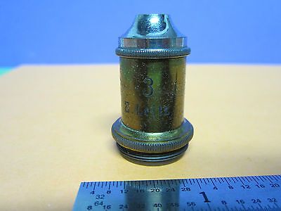 OPTICAL MICROSCOPE PART OBJECTIVE LEITZ GERMANY 3 VINTAGE OPTICS AS IS BIN#D7-94