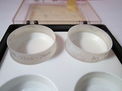 LOT 2 EA OPTICAL FILTER LENS 1" DIAMETER 1/2" THICK NORTHROP LASER OPTICS BIN#17