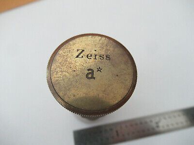 CARL ZEISS JENA "a" EMPTY BRASS OBJECTIVE CAN MICROSCOPE AS PICTURED &F5-A-105